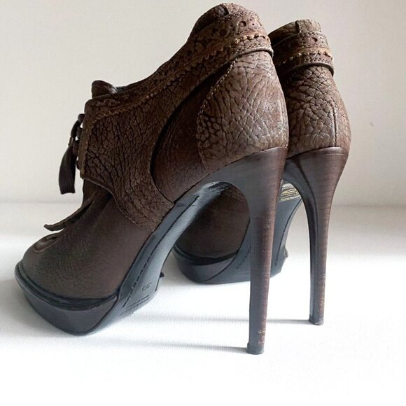 NWOT Burberry Brown Heeled Boots - Picture 4 of 10
